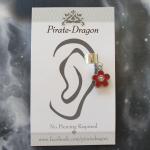 Red Flower Non-Pierced Ear Cuff (EC9433)