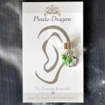 Green Gem Heart Non-Pierced Ear Cuff (EC9172)