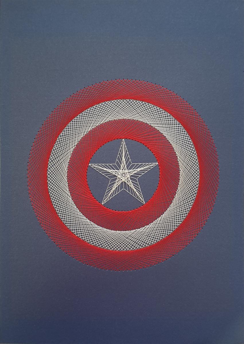 Capt America Inspired Card Embroidery Kit (Blue Card) picture