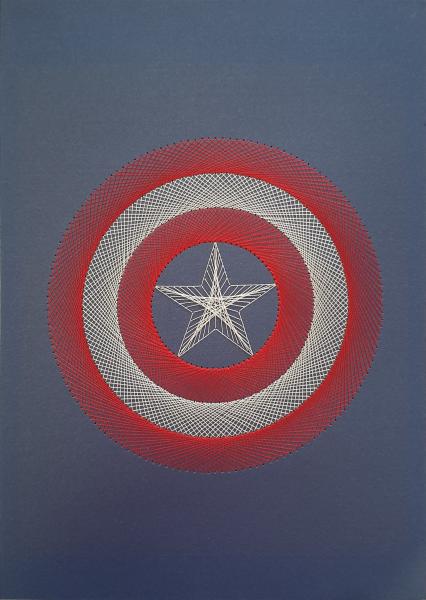 Capt America Inspired Card Embroidery Kit (Blue Card) picture