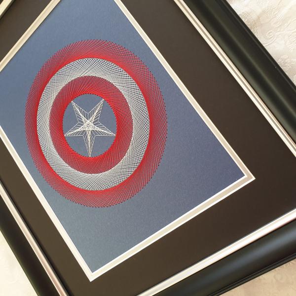 Capt America Inspired Card Embroidery Kit (Blue Card) picture
