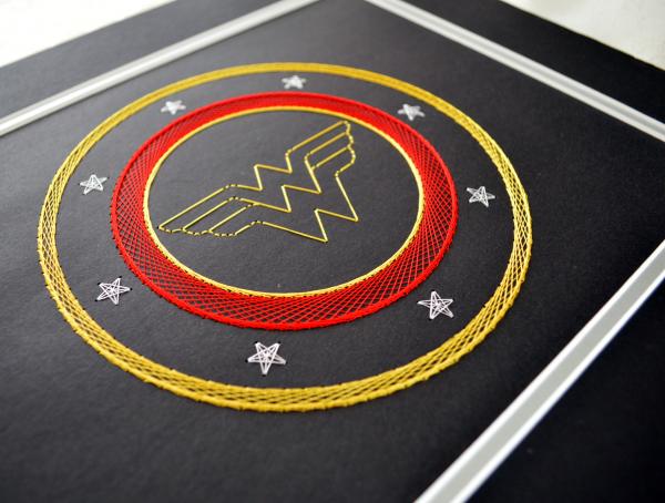 Wonder Woman Inspired Card Embroidery Kit (Black Card) picture