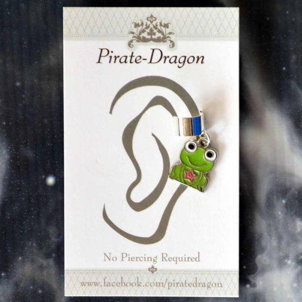 Green Frog Non-Pierced Ear Cuff (EC9410)