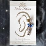 Blue Gem Butterfly Non-Pierced Ear Cuff (EC9154)