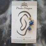 Blue Flowers Drop Non-Pierced Ear Cuff (EC9251)