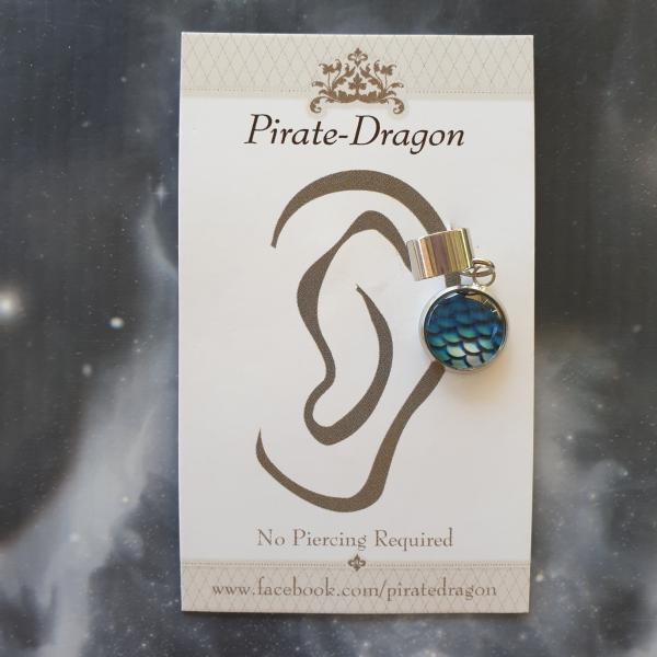 Dragon/Mermaid Scale - Blues - Non-Pierced Earcuff (EC2056)