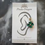 Green Gem Flower Non-Pierced Ear Cuff (EC9127)