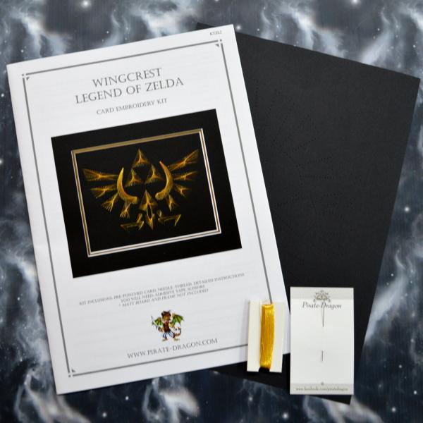 Legend of Zelda Inspired Card Embroidery Kit (Black Card) picture