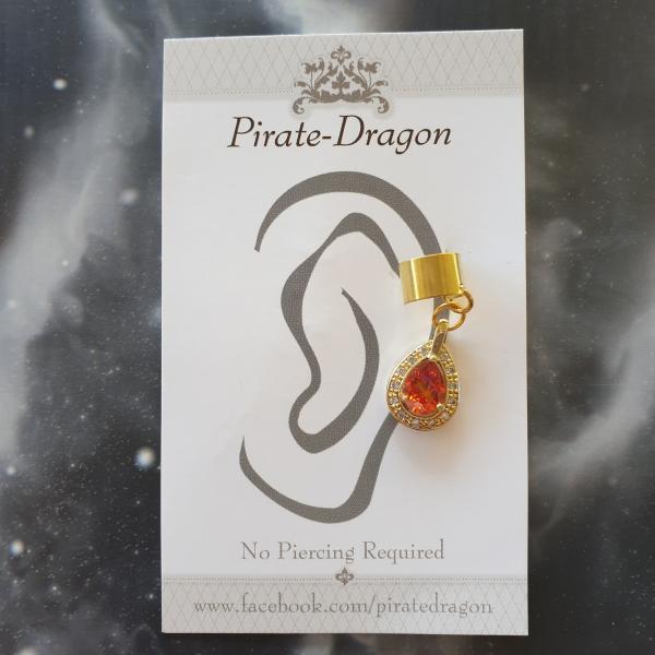 Orange Gem Non-Pierced Ear Cuff (EC9113) picture