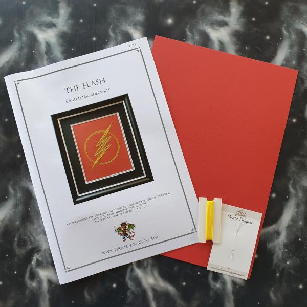 The Flash Inspired Card Embroidery Kit (Red Card)