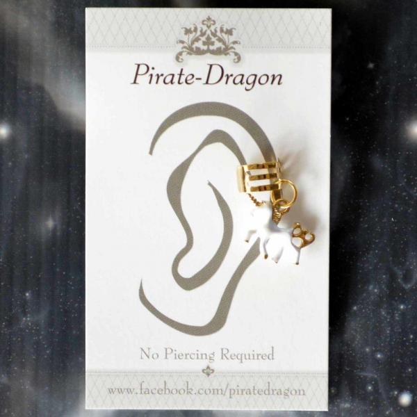 White Unicorn Non-Pierced Ear Cuff (EC4061)