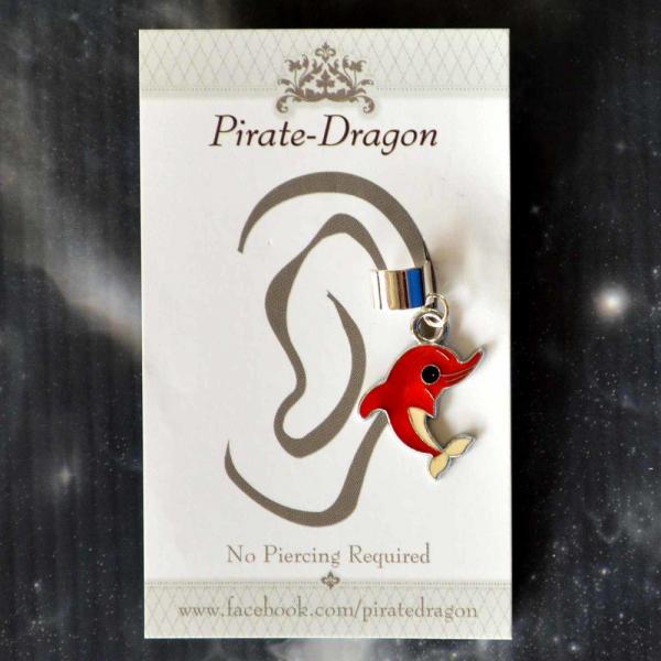 Red Dolphin Non-Pierced Ear Cuff (EC9412) picture