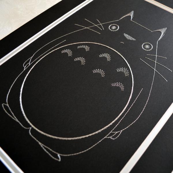 My Neighbour Totoro Inspired Card Embroidery Kit (Black Card) picture