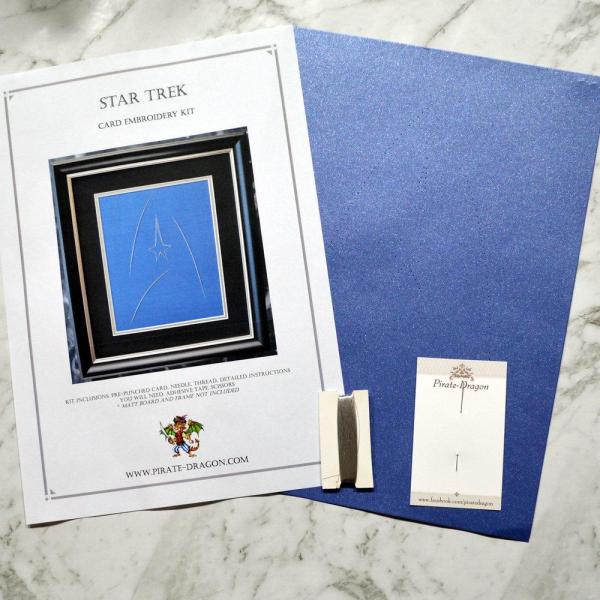 Star Trek - COMMAND Badge Inspired Card Embroidery Kit (Blue Shirt Card)