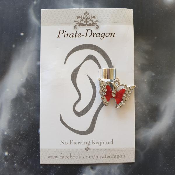 Red Butterfly Non-Pierced Ear Cuff (EC9238)