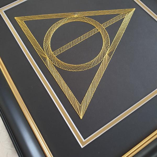 Harry Potter Deathly Hallows Inspired Card Embroidery Kit (Black Card) picture