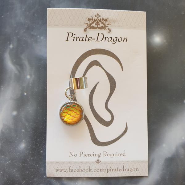 Dragon/Mermaid Scale - Yellow/Orange - Non-Pierced Earcuff (EC464B)