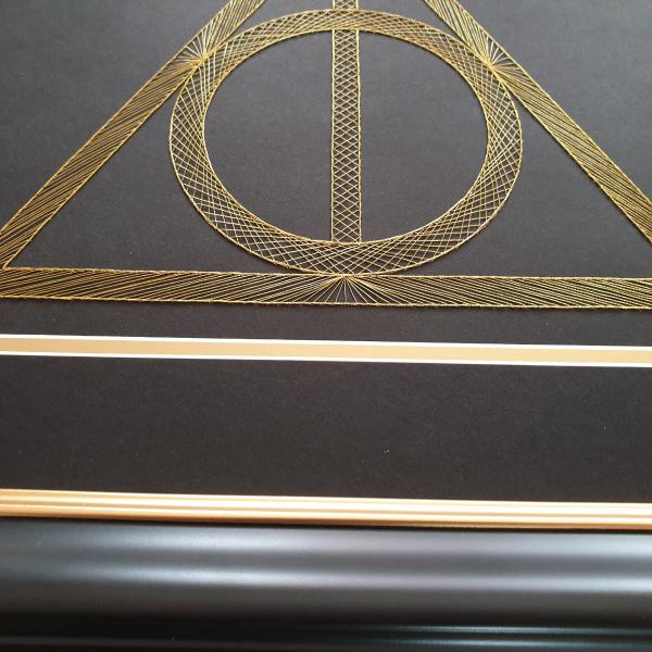 Harry Potter Deathly Hallows Inspired Card Embroidery Kit (Black Card) picture