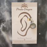 Dragon Scale - White/Grey - Non-Pierced Earcuff (EC2965)