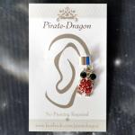 Red Gem Owl Non-Pierced Ear Cuff (EC9205)