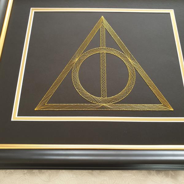 Harry Potter Deathly Hallows Inspired Card Embroidery Kit (Black Card) picture