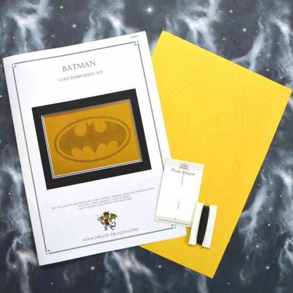 Batman Inspired Card Embroidery Kit (Yellow Card)