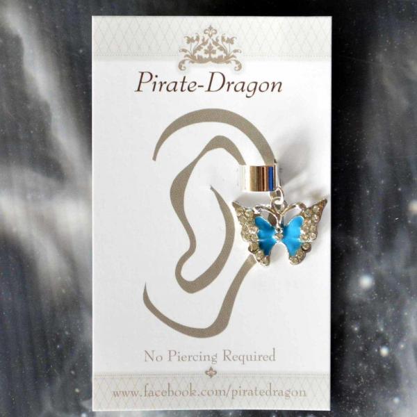 Light Blue Butterfly Non-Pierced Ear Cuff (EC9233) picture