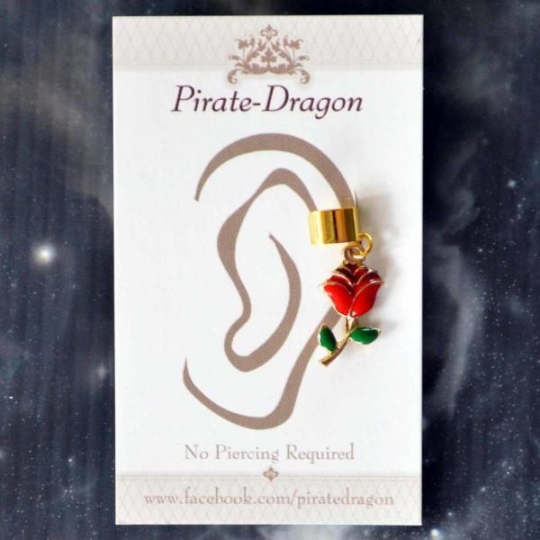 Red Rose Non-Pierced Ear Cuff (EC4095) picture