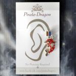 Red Gem Dolphin Non-Pierced Ear Cuff (EC9193)