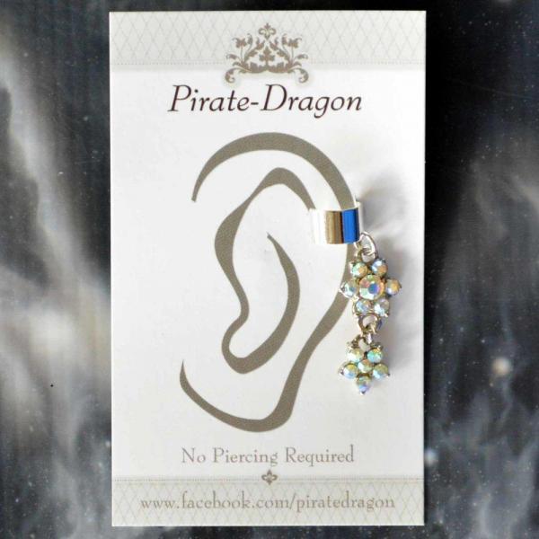 Iridescent Flowers Drop Non-Pierced Ear Cuff (EC9253) picture