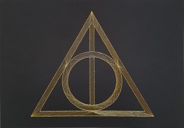 Harry Potter Deathly Hallows Inspired Card Embroidery Kit (Black Card) picture