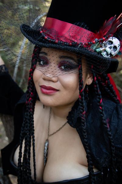 Voodoo Princess Black Velvet Top Hat picture