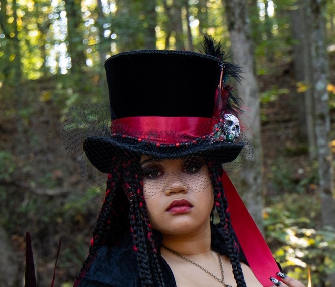 Voodoo Princess Black Velvet Top Hat picture