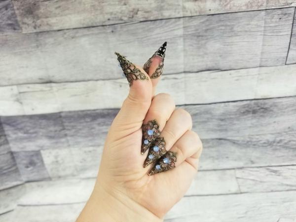 Jeweled Nail Claws- Bronze