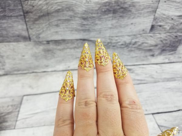 Jeweled Nail Claws-Gold picture