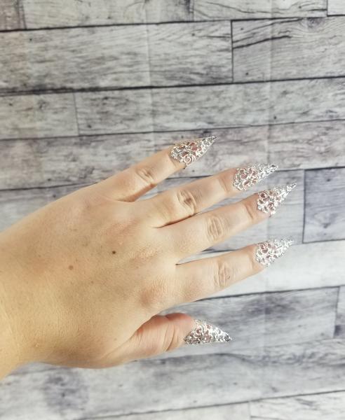 Nail Claws- Silver Filigree, plain picture