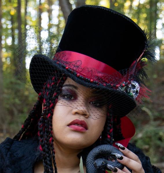 Voodoo Princess Black Velvet Top Hat