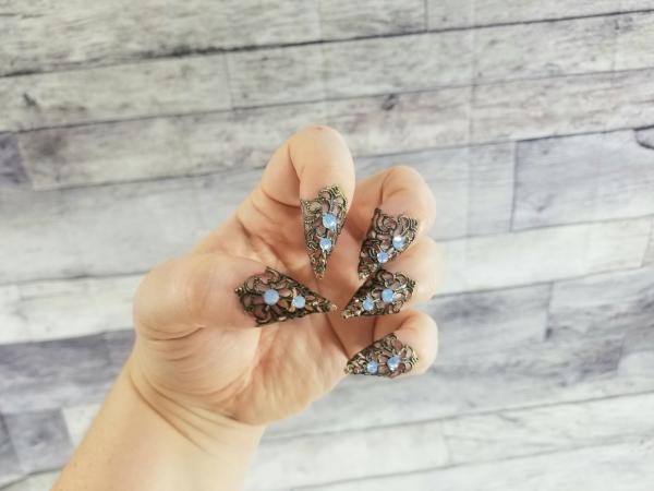 Jeweled Nail Claws- Silver picture