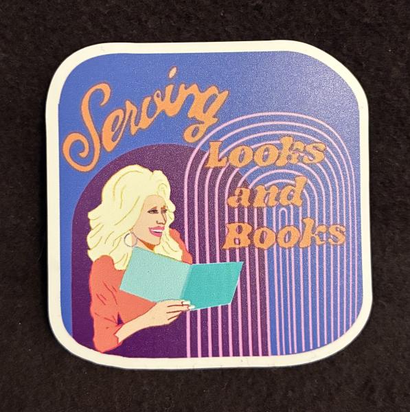 Serving Looks and Books Sticker
