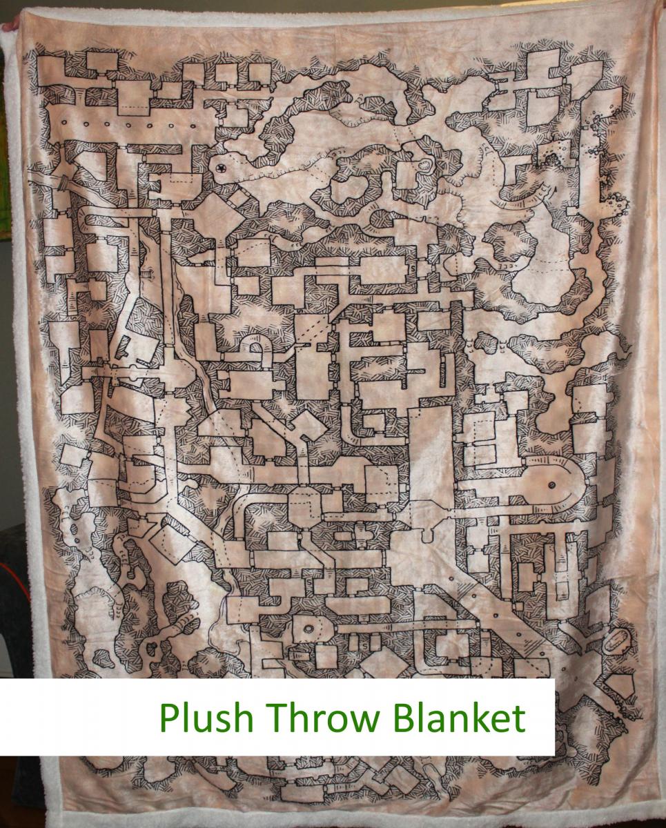 Retro Dungeon Map Plush Throw Blanket picture