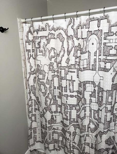 Retro Dungeon Map Shower Curtain