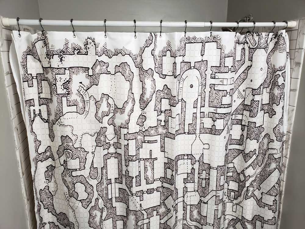 Retro Dungeon Map Shower Curtain picture