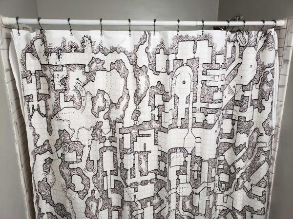 Retro Dungeon Map Shower Curtain picture