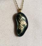 Dragon Iridescent Fused Glass Pendant (#FD5G)