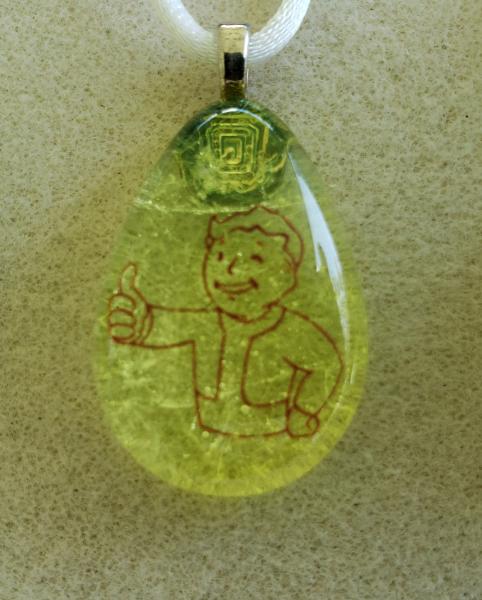 Uranium Glass Vault Boy Pendant picture