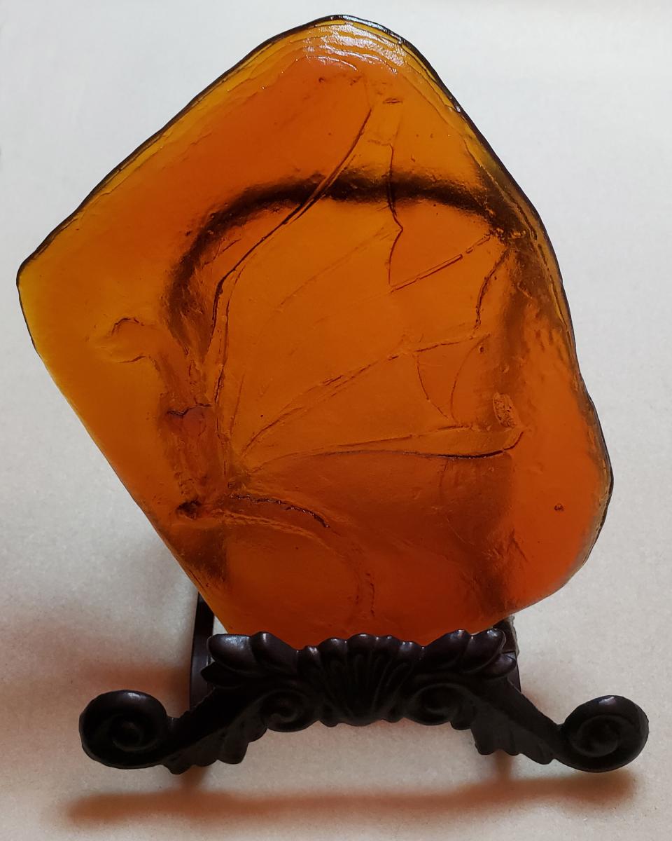 Dragon Fossil - Solid Lead Crystal Sculpture picture