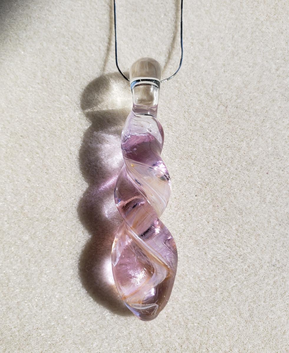 Pink Twist Pendant with Sterling Silver Chain #APT1P picture