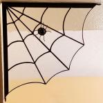 Custom Order Corner Spider Web Stained Glass Panel with Spider