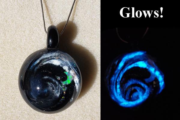Opal Galaxy Pendant w/Sterling Silver Chain - GLOWS picture