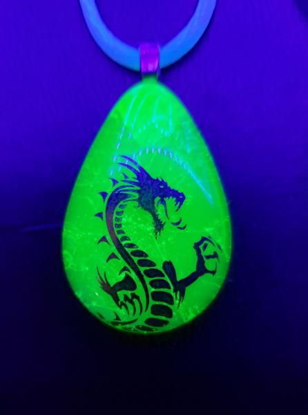 Uranium Glass Dragon Pendant (#UGDP1) picture